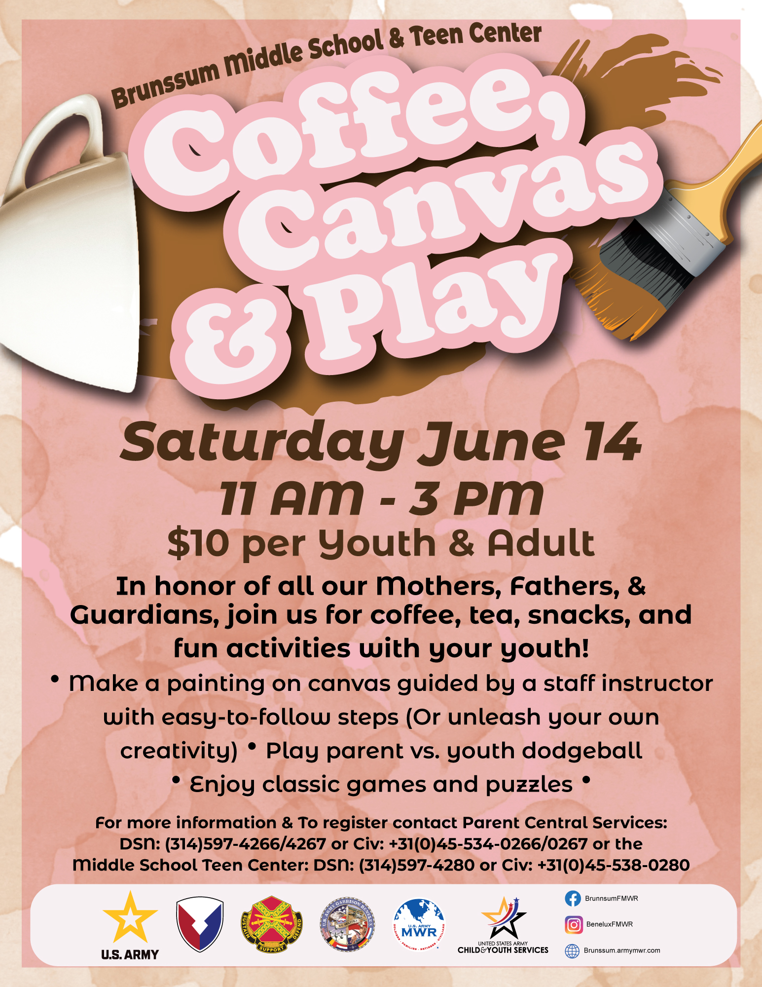 Coffee, canvas, and play - June 14 11:00-15:00